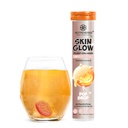 NUTRiHERBS Skin Glow with L-Glutathione Effervescent Tablets | Plant Based Collagen Booster & Vitamin C Supplement for Radiant Skin & Hair (15 Tablets, Zesty Orange)