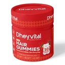 Hair Gummies with Biotin, Zinc & Folic Acid, Vitamins A-E, C & D,100% Veg, Gluten-Free, Supports Hair Growth, Strength & Shine, Natural Strawberry Flavor, 30 Gummies