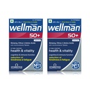 Wellman 50+ Multivitamin Tablets for Men Aged 50+ | Ginseng, Citrus & Amino Acids | Support Health & Vitality | Boost Cognitive & Immune Function | Combo Pack of 2 (30 Veg Tablets Each Pack)