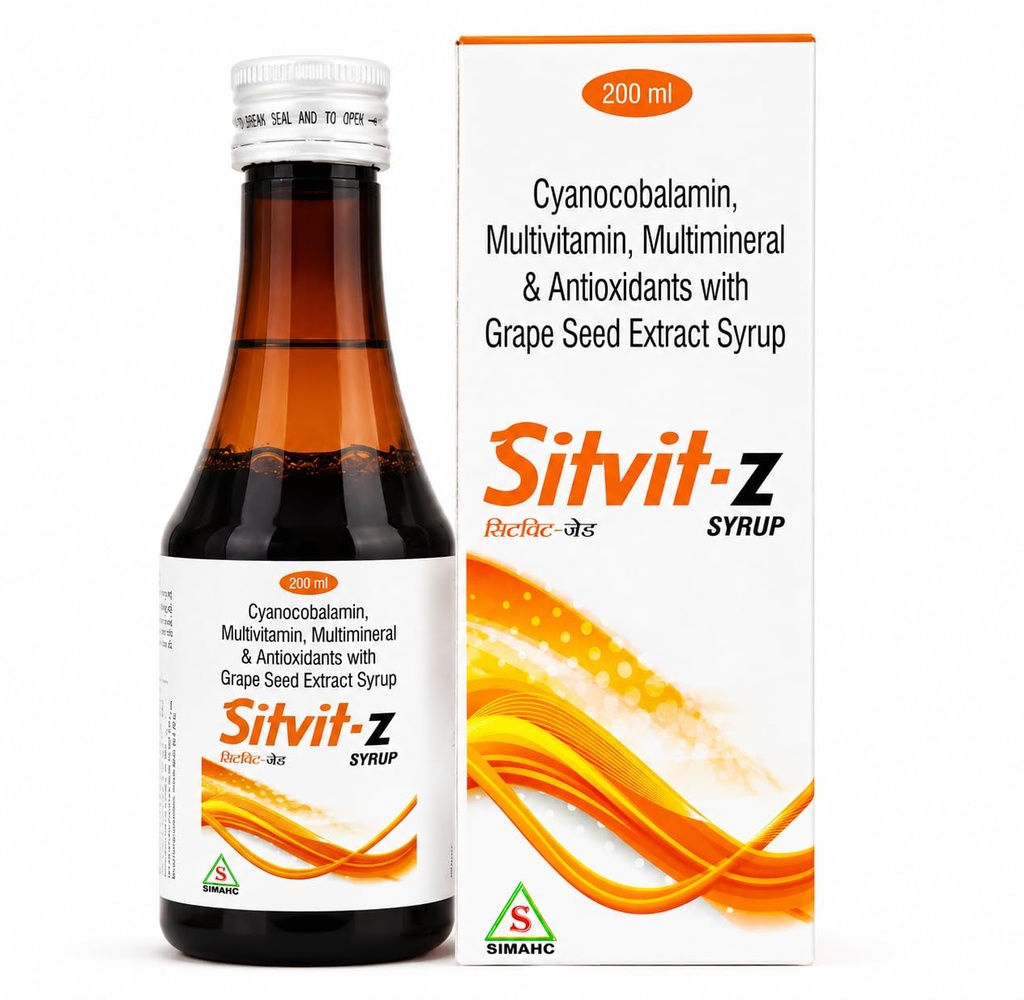Sitvit-Z Multivitamin Multimineral Syrup with Grape Seed Extract, 200 ml