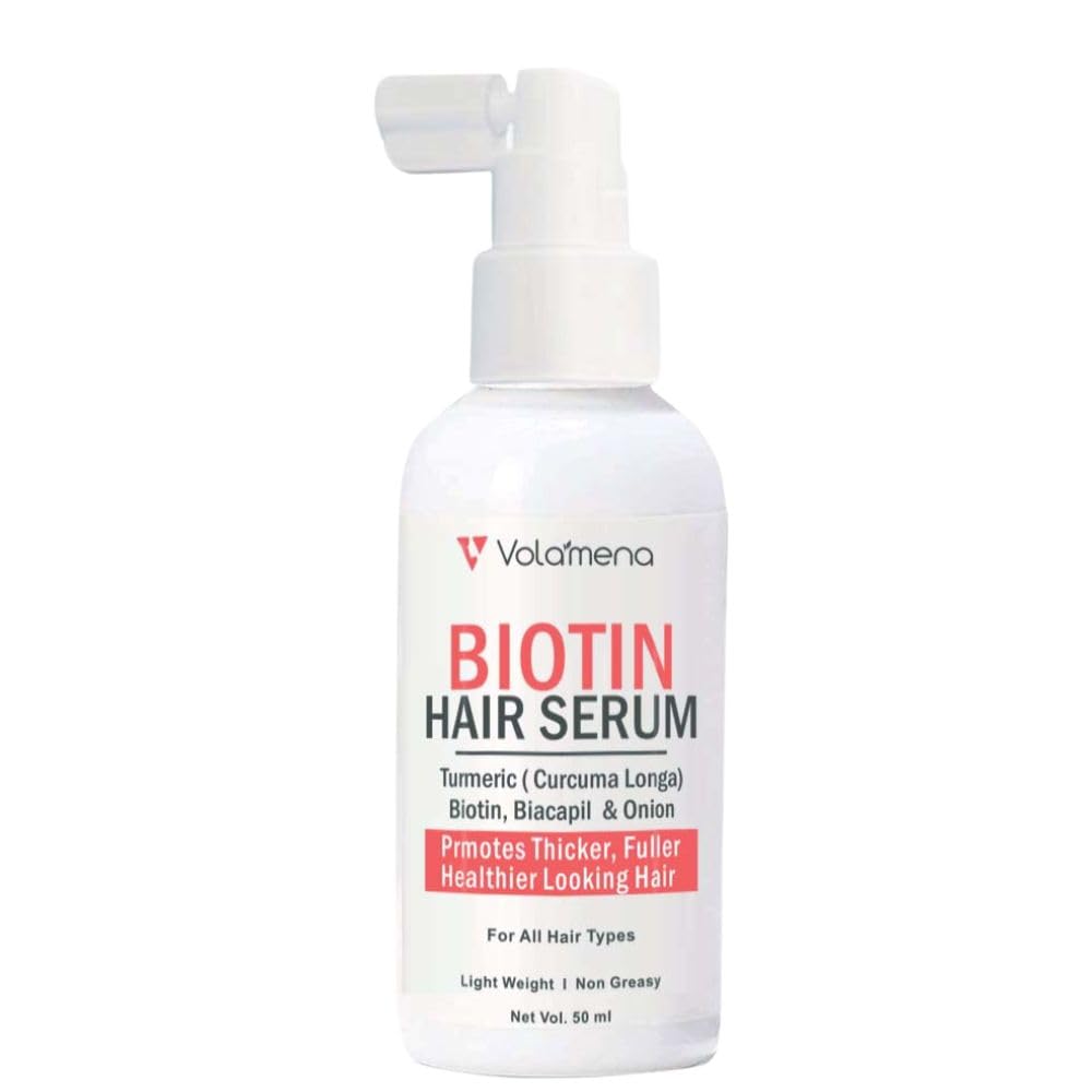 Volamena Biotin Hair Serum With Turmeric, Caffeine, Biacapil, Onion & Biotin Promotes Thicker, Fuller Healthier Looking Hair. 50 ml