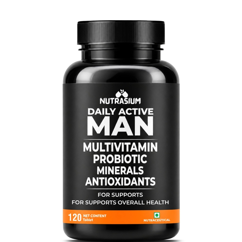 Nutrasium Multivitamin for Men | Daily Multivitamin Tablets with Essential Vitamins & Minerals | Supports Energy, Immunity & Fitness | Vegetarian | 60 Tablets