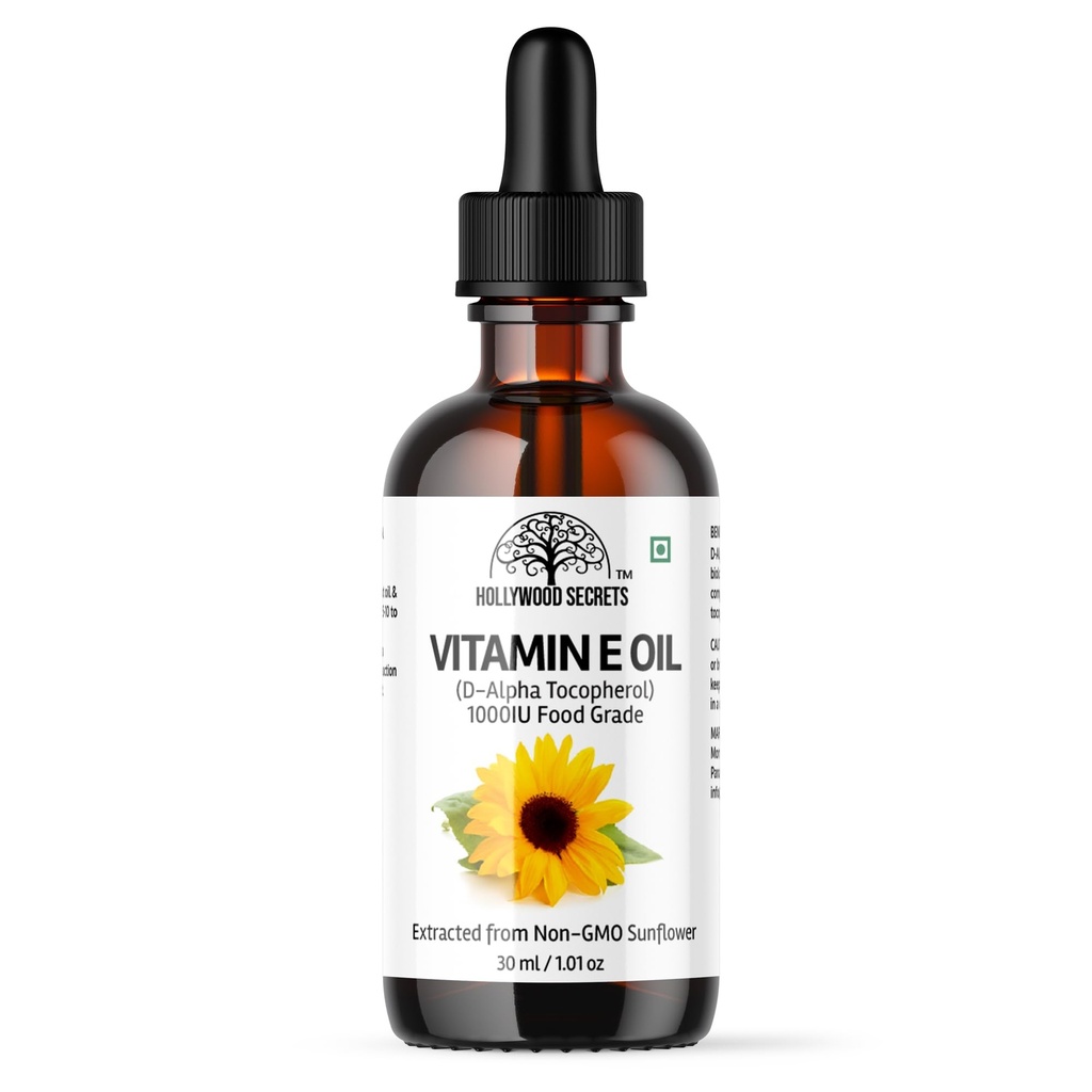 Pure Vitamin E D-Alpha Tocopherol Oil 1000 IU 30ml