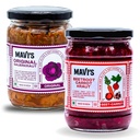 MAVI's Sauerkraut | Original Sauerkraut and Beetroot Carrot Kraut | Combo Pack of 2 | 500g each | No Preservatives | Organic and Vegan | No Artificial Flavour or Colour