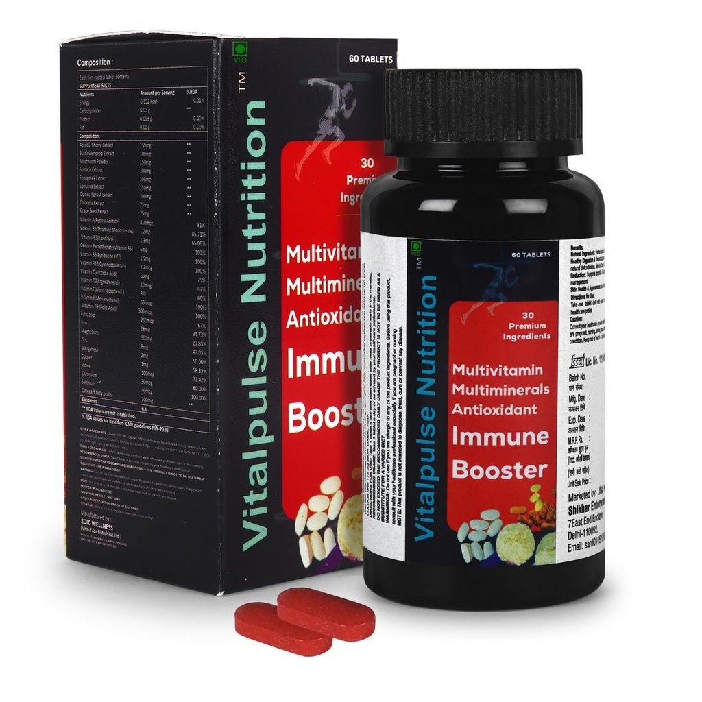 Multivitamin Immune Booster with Antioxidants, 60 Tablets (Pack of 1)