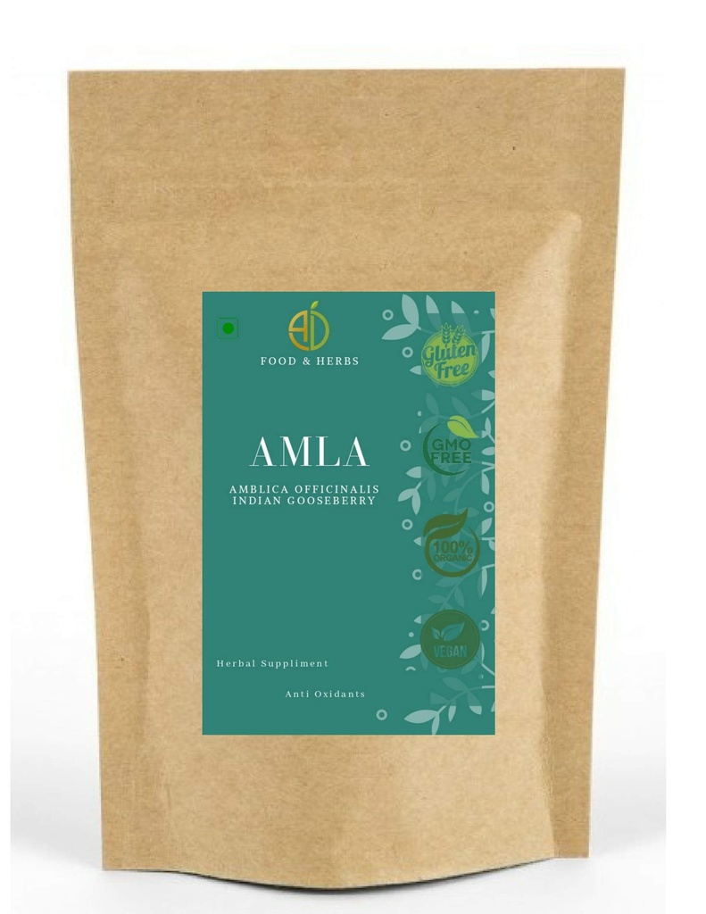 A D Food & Herbs Organic Dry Amla/Indian Gooseberry (50 Gms)