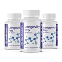 Longevity Pro - Pack of 3, 90 Tablets | Resveratrol, CoQ10, AHA