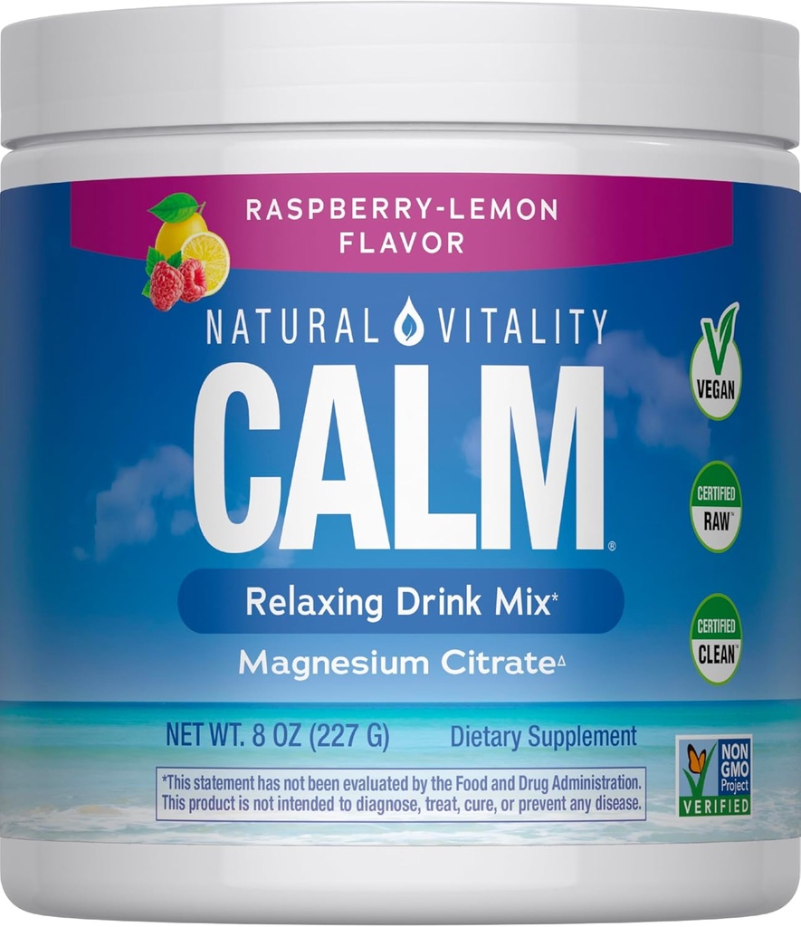 Natural VITALITY Raspberry Lemon Cleam Magnesic Drink Mix, 8 OZ