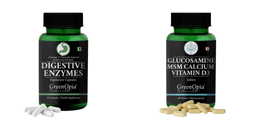 Digestive Enzymes Glucosamine Msm Tablets Wellness Daily Vitality |60 CAPSULES