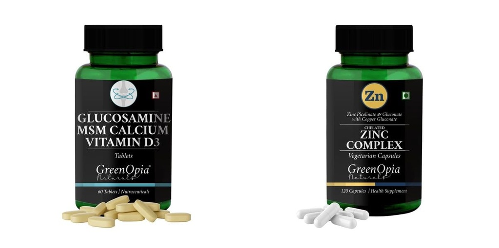 Glucosamine Msm Tablets Zinc Complex Wellness Daily Vitality |60 CAPSULES