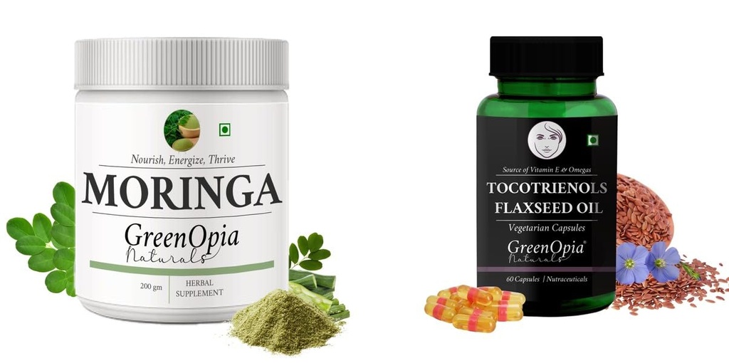 Moringa Oleifera Powder Tocotrienols Flaxseed Oil Wellness Daily Vitality |60 CAPSULES