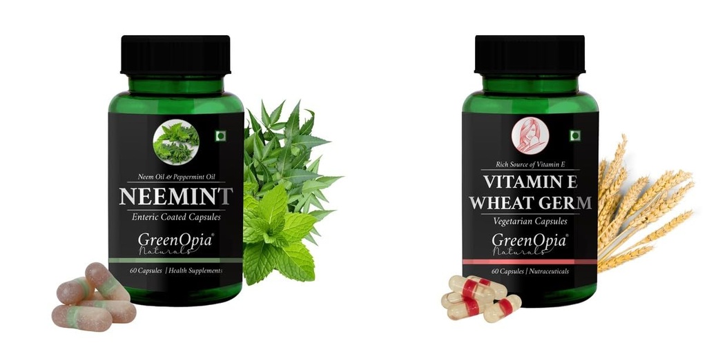 Neemint Oil Vitamin E Wheat Germ Wellness Daily Vitality |60 CAPSULES