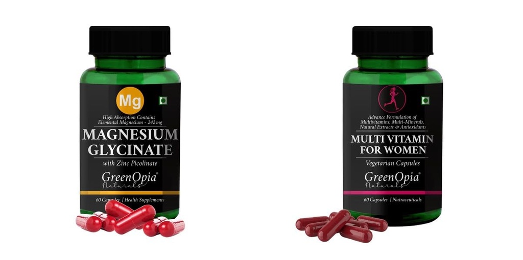 Magnesium Glycinate Zinc Multivitamins For Women Wellness Daily Vitality |60 CAPSULES