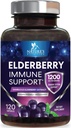 European Elderberry Fruit Extract 1200mg Per Serving Capsules - Sambucus Immune Support with Concentrated Sambucus Black Elderberry Extract, Antioxidant Vitamin Supplement, USA Bottled - 120 Capsules