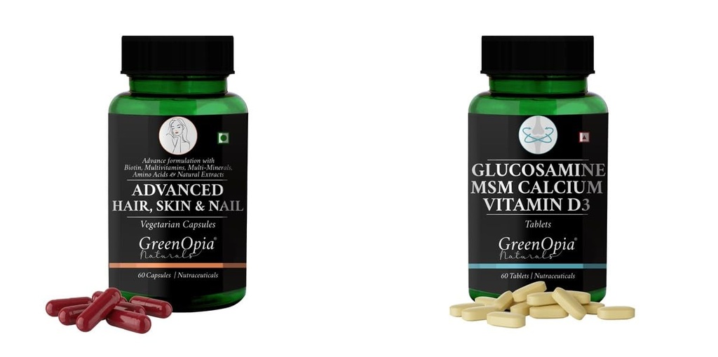 Advanced HSN (Hair, Skin Nails) Glucosamine Msm Tablets Wellness Daily Vitality |60 CAPSULES