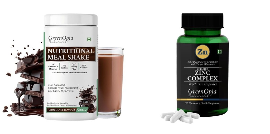 Nutritional Meal Shake Chocolate Zinc Complex Wellness Daily Vitality |60 CAPSULES