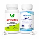 Vitaruhe Huperzine A 200mcg + Metacaps NAC (N-Acetyl L-Cysteine) Bundle | Cognitive Performance, Memory, Focus, Antioxidant, Detox & Cellular Health Support | 90 Capsules Each