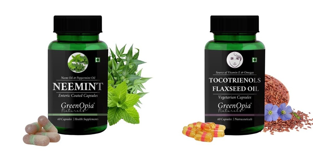 Neemint Oil Tocotrienols Flaxseed Wellness Daily Vitality |60 CAPSULES