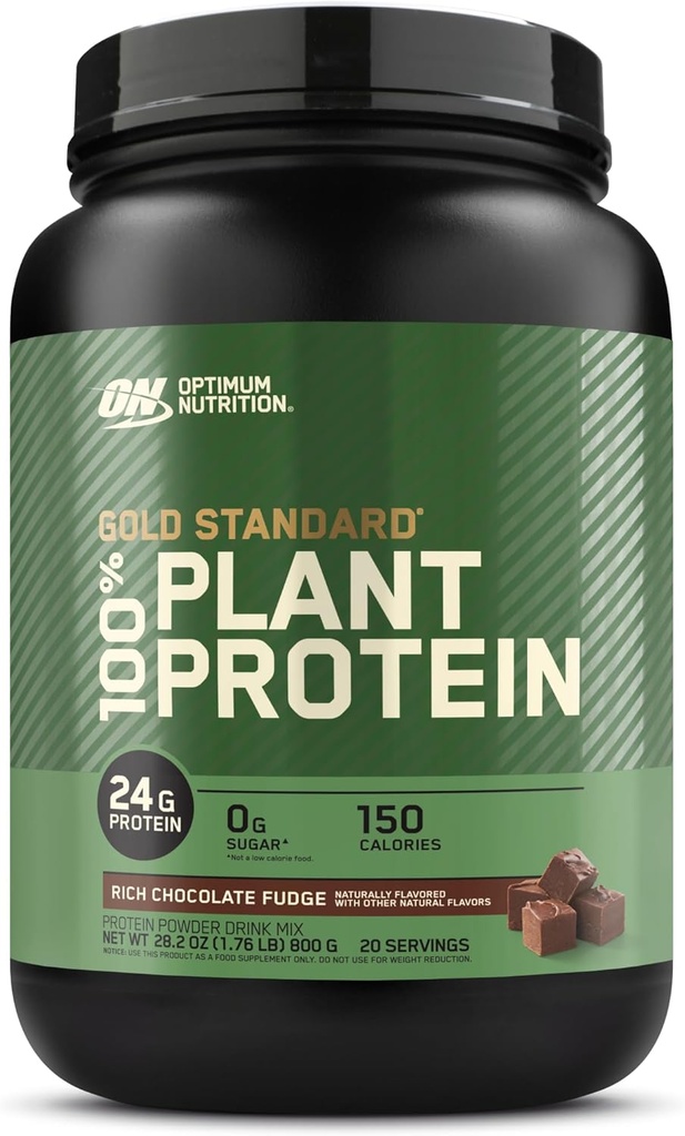 Optimum Nutrition Gold Standard 100% taimepõhine valgupulber, gluteenivaba, veganvalk lihaste toetamiseks ja taastumiseks aminohapetega - rikkalik šokolaadifudge, 20 serveerimist (pakendamine võib varieeruda)