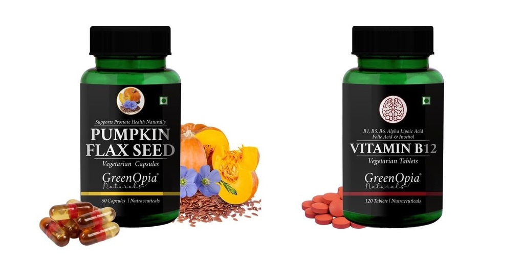 Pumpkin Oil Vitamin B12 Tablets Wellness Daily Vitality |60 CAPSULES