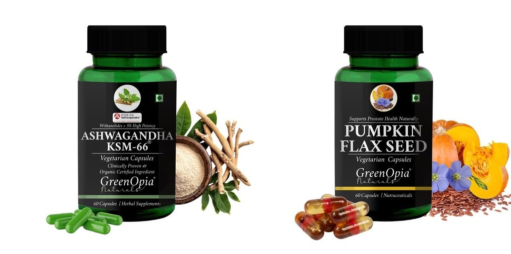 Ashwagandha KSM66 Pumpkin Oil Wellness Daily Vitality |60 CAPSULES