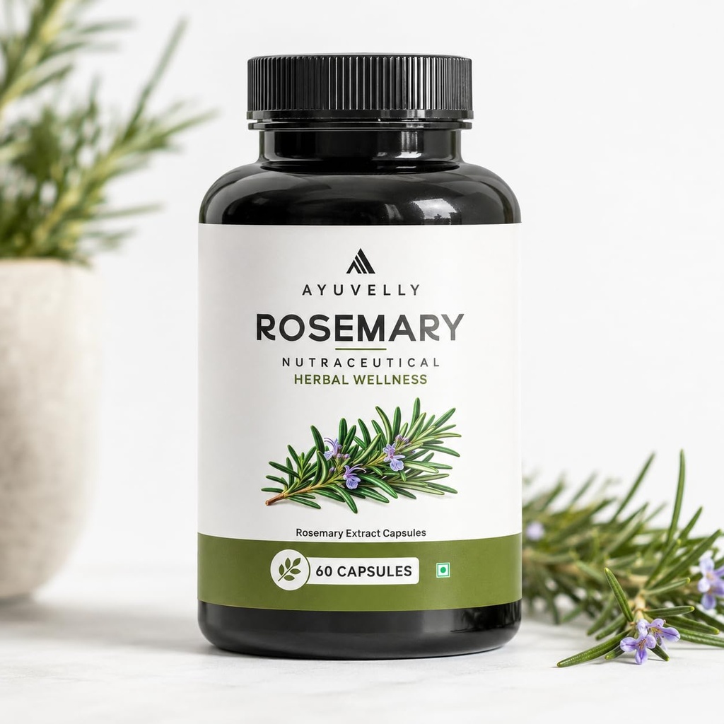 Rosemary Leaf Capsules | Veg Capsule | Nutritional Supplement for Daily Wellness | 500 mg | 60 Capsules