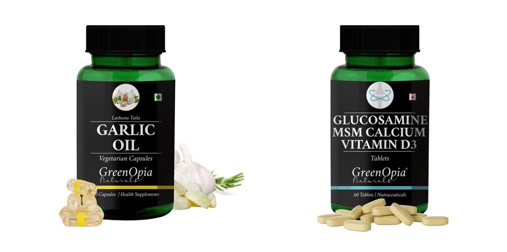 Garlic Oil Glucosamine Msm Tablets Wellness Daily Vitality |60 CAPSULES