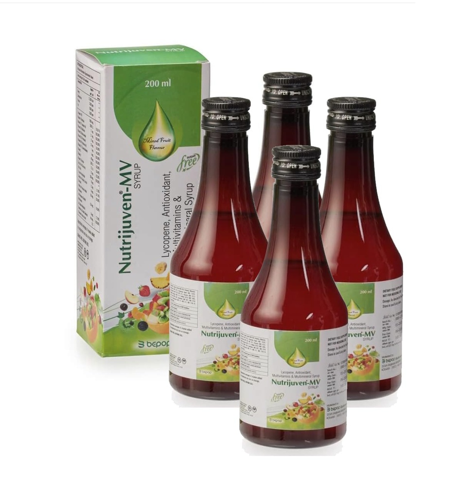 NutriJuven-MV Syrup contains 11 vitamins, 6 minerals, amino acids, and antioxidants.Improve metabolic function,skin radiance,maintain friendly gut flora,improve bone health,strengthen immunity -qty 4