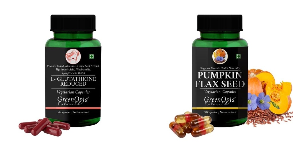 L Glutathione Reduced Pumpkin Oil Wellness Daily Vitality |60 CAPSULES