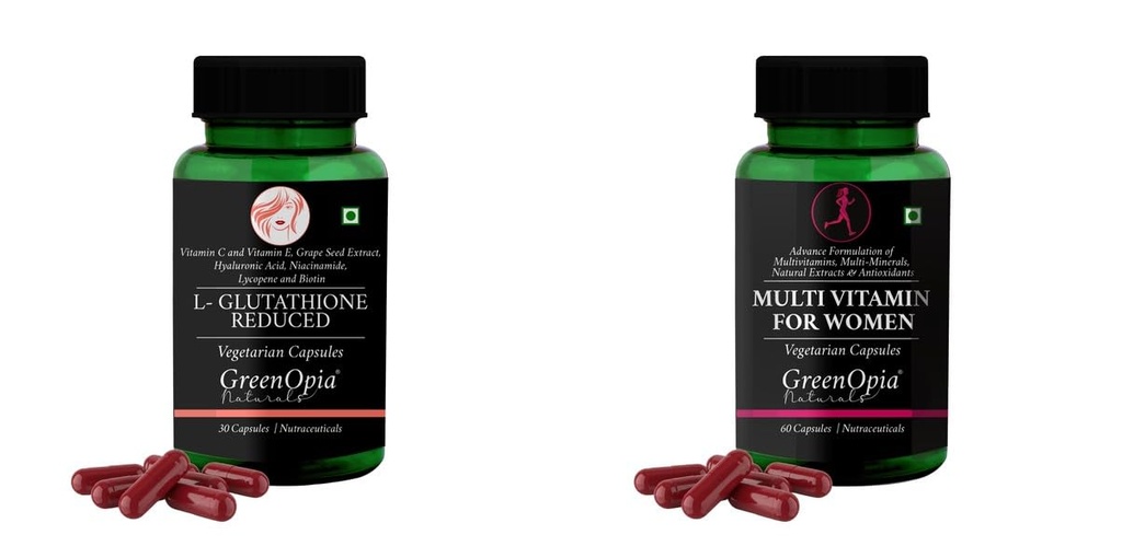 L Glutathione Reduced Multivitamins For Women Wellness Daily Vitality |60 CAPSULES