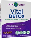 Vital Planet - Vital Detox, Milk Thistle, Quercetin, Alpha Lipoic Acid, Choline eta Herbs-ekin, noizbehinkako Gas eta Bloating-entzat, heste-balantze osasuntsua onartzen du, 2-Part 14 Day Kit, 56 kapsulak