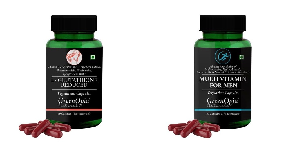 L Glutathione Reduced Multivitamins For Men Wellness Daily Vitality |60 CAPSULES