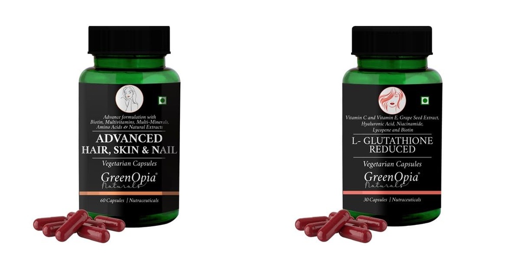 Advanced HSN (Hair, Skin Nails) L Glutathione Reduced Wellness Daily Vitality |60 CAPSULES