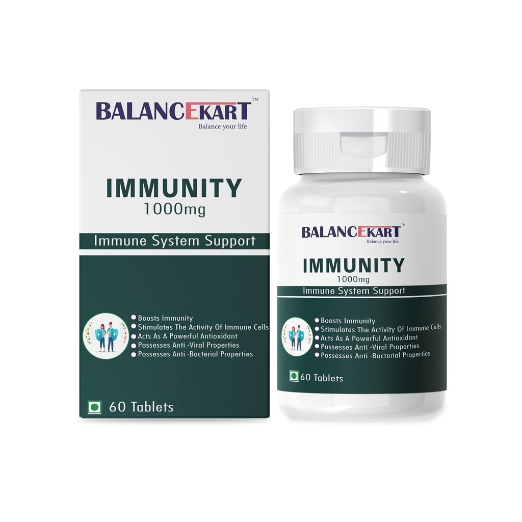Immunity Booster 1000mg Tablets – 60 Veg Tablets | Ayurvedic Immune System Support | AYUSH Approved Herbal Formula for Daily Immunity & General Wellness