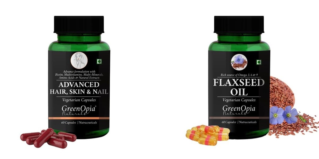 Advanced HSN (Hair, Skin Nails) Flax Seed Oil Wellness Daily Vitality |60 CAPSULES