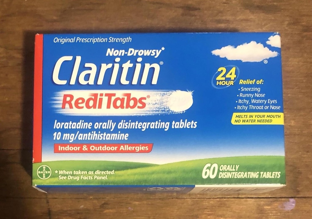 Claritin RediTabs 24 時間アレルギー薬、非眠気アレルギー救済、Loratadine Antihistamine錠、60 カウント