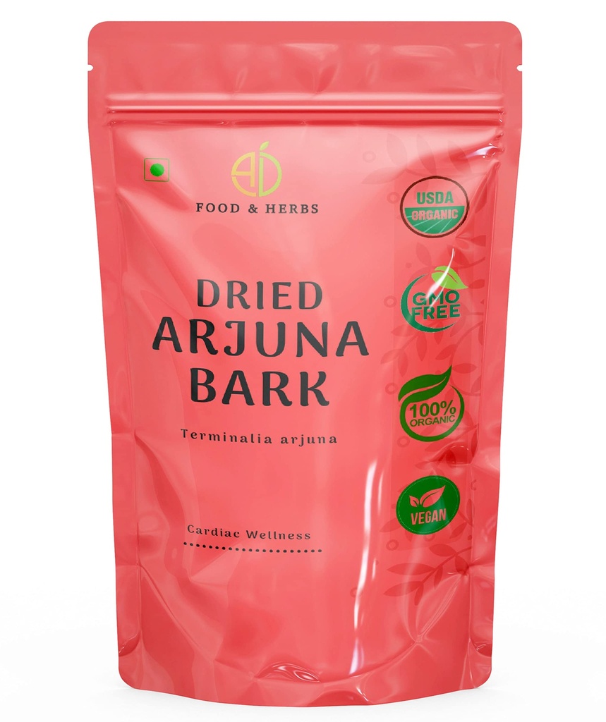 A D Food & Herbs Dried Arjuna Bark/Terminalia Arjuna/Arjun Ki Chaal (- 50 Gms)
