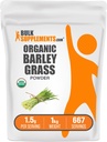 BulkSupplements.com אורגני Barley Grass אבקת - אבקת סופר ירוק, התוסף צמחי - טבעוני ידידותי, 1.5g לכל משרת, 1kg (2.2 lbs) (Pack of 1)