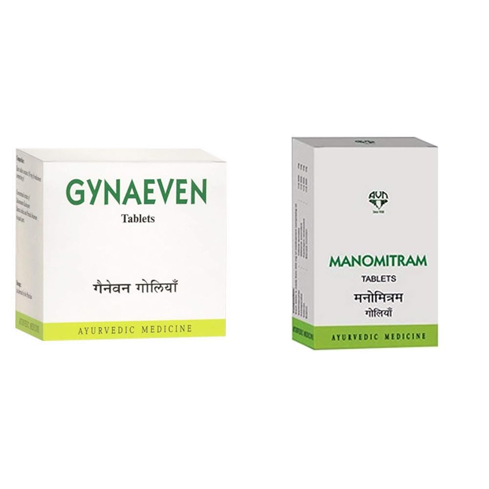 AVN Gynaeven Tablets - Pack of 1 (100 Tablets) | AVN Manomitram Tablets (Pack of 2) (180 Tablets)