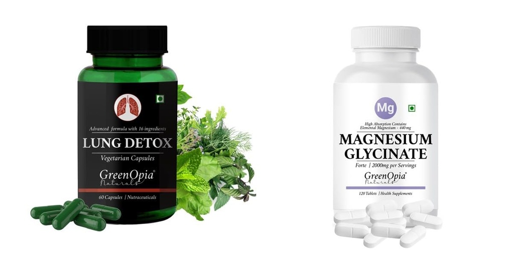Lung Detox Magnesium Glycinate Forte Tablets Wellness Daily Vitality |60 CAPSULES