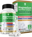 1 Body Magnesium Glycinate Complex, Висока адсорбція Magnesium Supplement for Calm, М'язова релаксація & Підтримка для здоров'я, Vegan з MCT Oil & Trace Мінерали, Non-GMO, 60 капсули