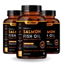 Nirvasa Omega 3 Salmon Fish Oil Softgels (Triple Strength, 3x60 Capsules) 1250mg | 560mg EPA & 400mg DHA | Supports Heart, Brain, Eye & Bone Health | No Fishy Burps | For Men & Women- Pack of 3