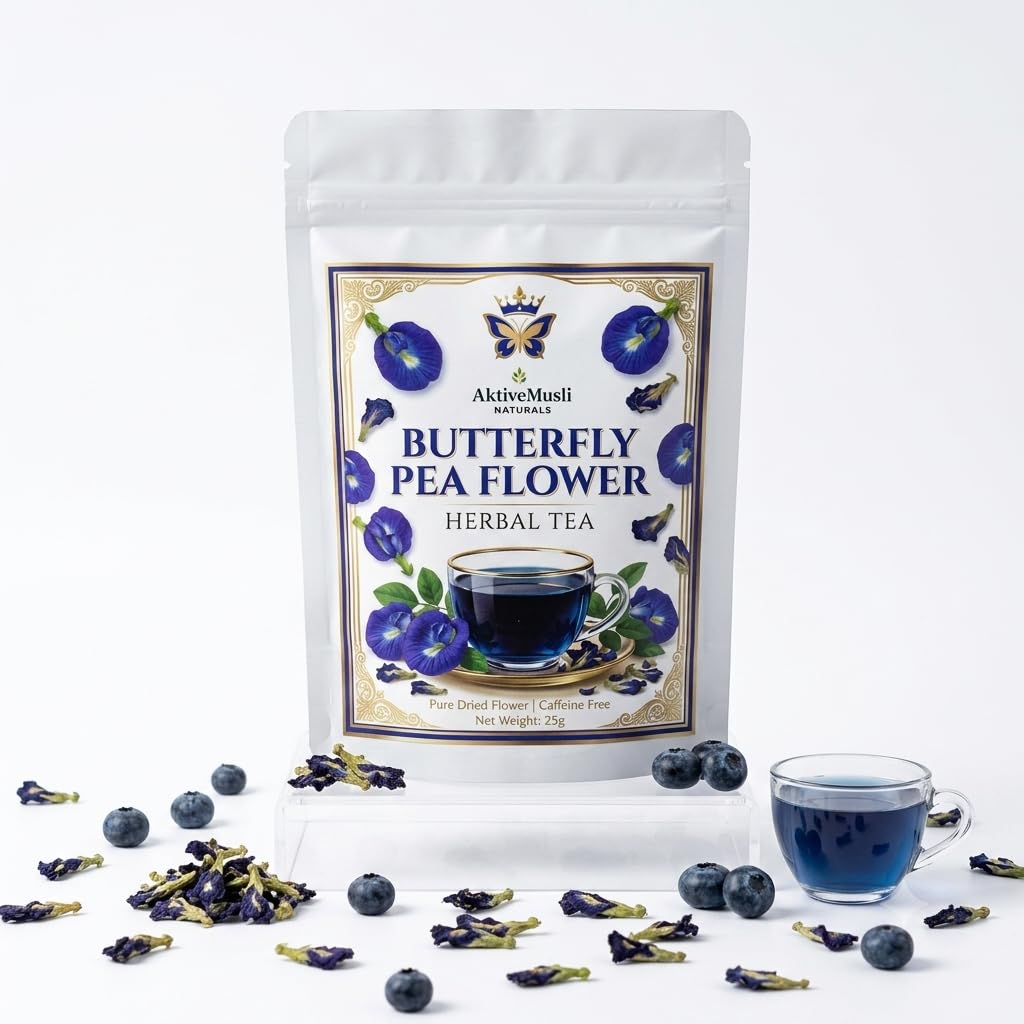 Butterfly Pea Flower Tea Caffeine Free, Detox Herbal Tea Blueberry Herbal Tea