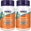 Now Foods Supplements, Copper Glycinate with 3mg Albion Copper, Promotes Structural Health*, 120 Tablets, Light Gray, Tan (Pack of 2)
