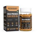 Nutracology Cold Pressed Flax Seed Oil 1000mg Omega 3 Capsules for Vegan Lifestyle, 100% Plant Based, Omega 3 ALA, Hair, Skin, Heart, Brain, Eye & Skin Health Supplement 60 Vegan Filled Capsules