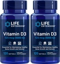 Life Extension Vitamin D3 5000 IU, 120 Softgels (Balení po 2)