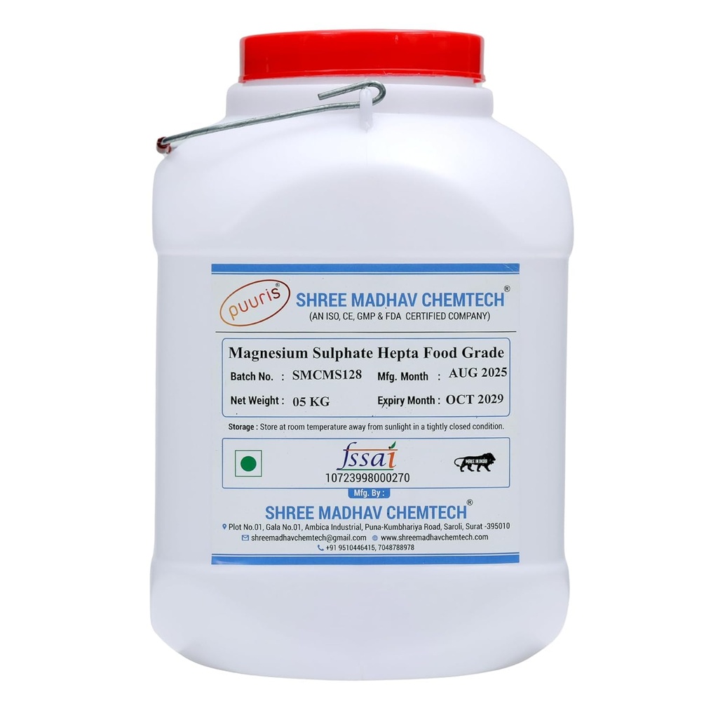 Food Grade Magnesium Sulphate Heptahydrate 5 Kg Mineral
