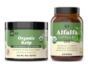 Organic Kelp Powder 8oz & Pure Alfalfa Leaf 100 Capsules Bundle