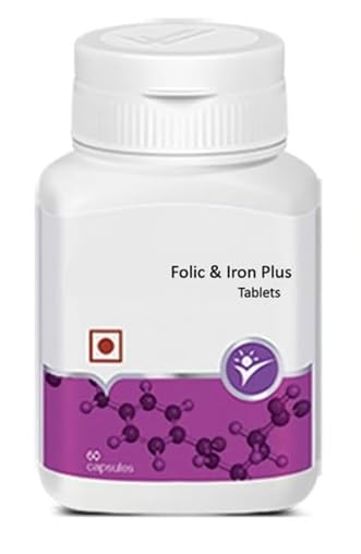 Folic & Iron Plus Tablets, 60 Capsules with Vitamin C, Vitamin B12 and Folic Acid