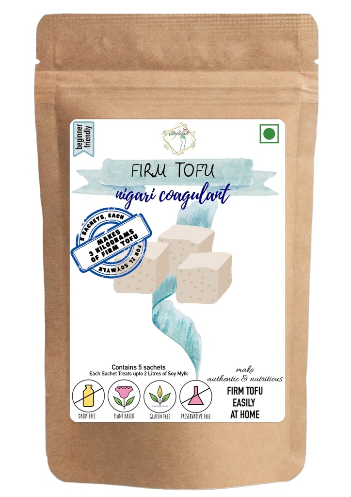 Alla's Posh Flavors® Nigari Firm Tofu Coagulant | Natural Seawater Magnesium Chloride Flakes | Lab Tested Food Grade | Makes Up to 3 kg Firm Tofu | High Purity, Low Dosage, High Yield | 5 Sachets